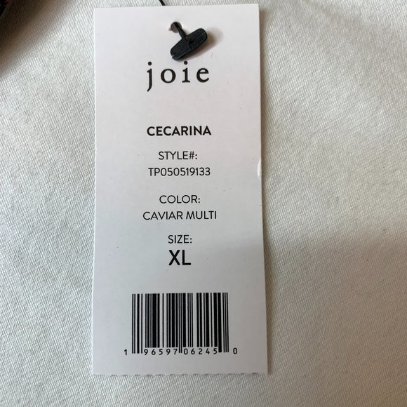 Joie Cecarina 100% Silk Long Sleeve Blouse with Cuff Sleeve Detail Size XL NWT - Picture 10 of 16